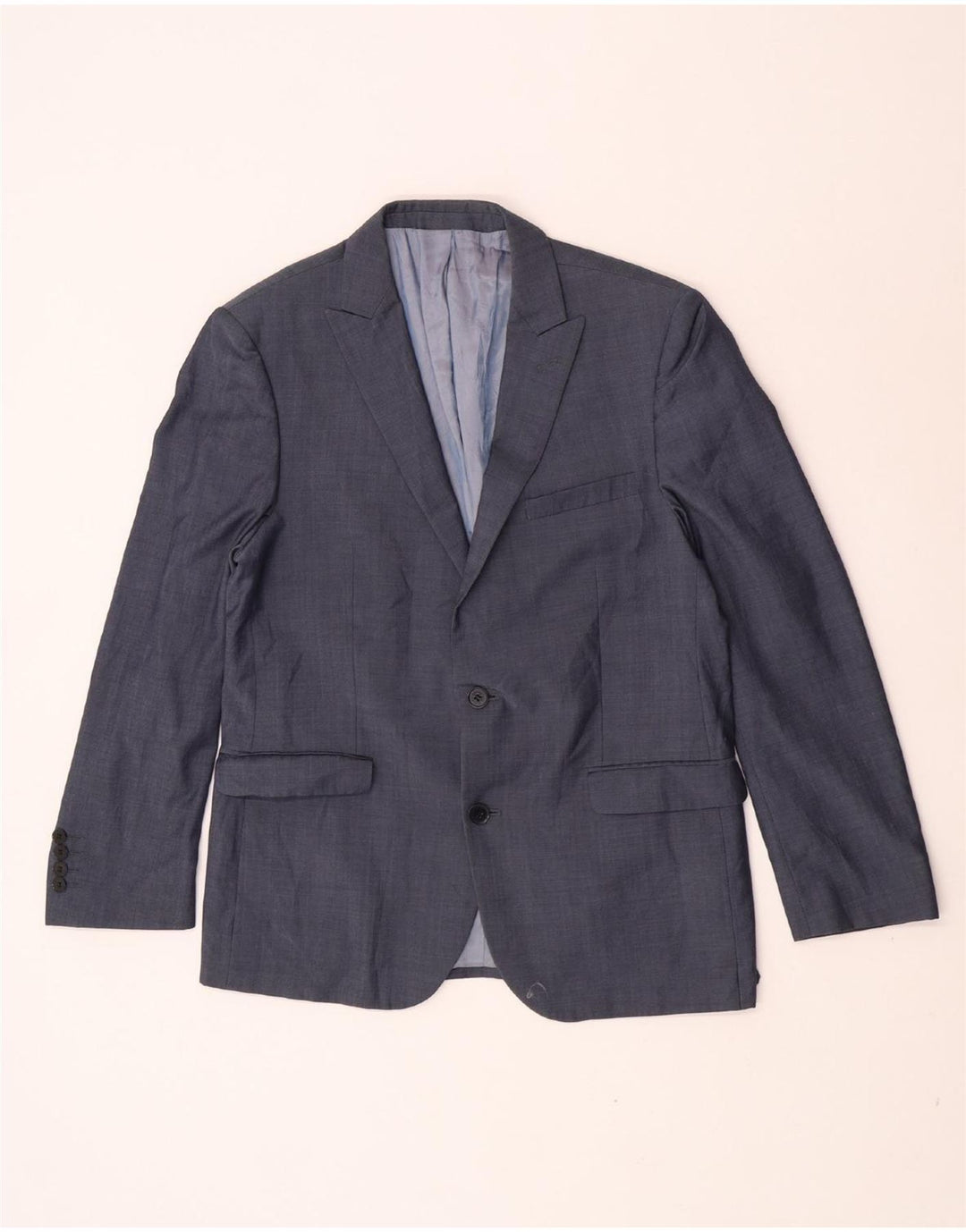 Dkny Veste Blazer 2 Boutons Homme UK 42 XL Bleu Marine Laine