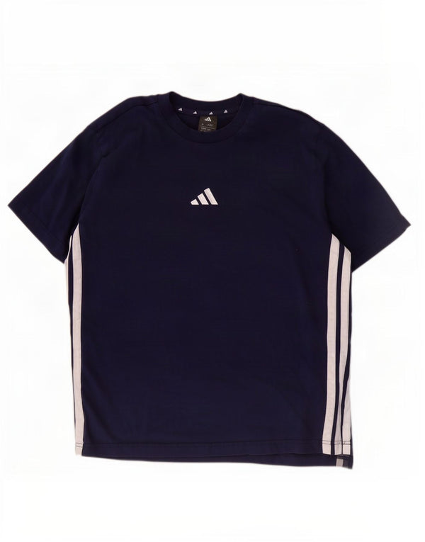 T-shirt da uomo Adidas Top Large in cotone blu navy