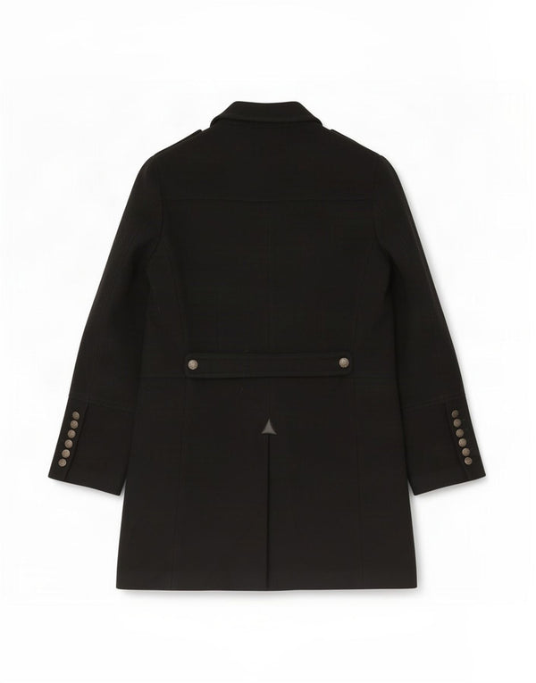 Zara - Abrigo militar con doble botonadura para hombre, talla 40, color negro