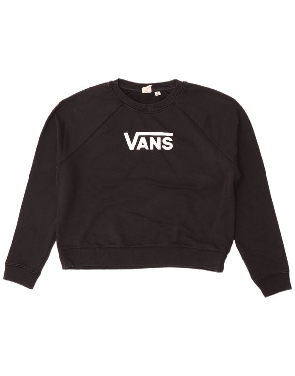 Vans feminino gráfico moletom jumper UK 14 médio preto algodão