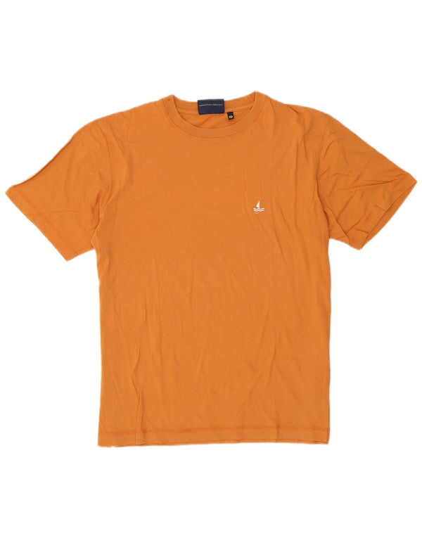 Navigare Mens T-Shirt Top Medium Orange Cotton