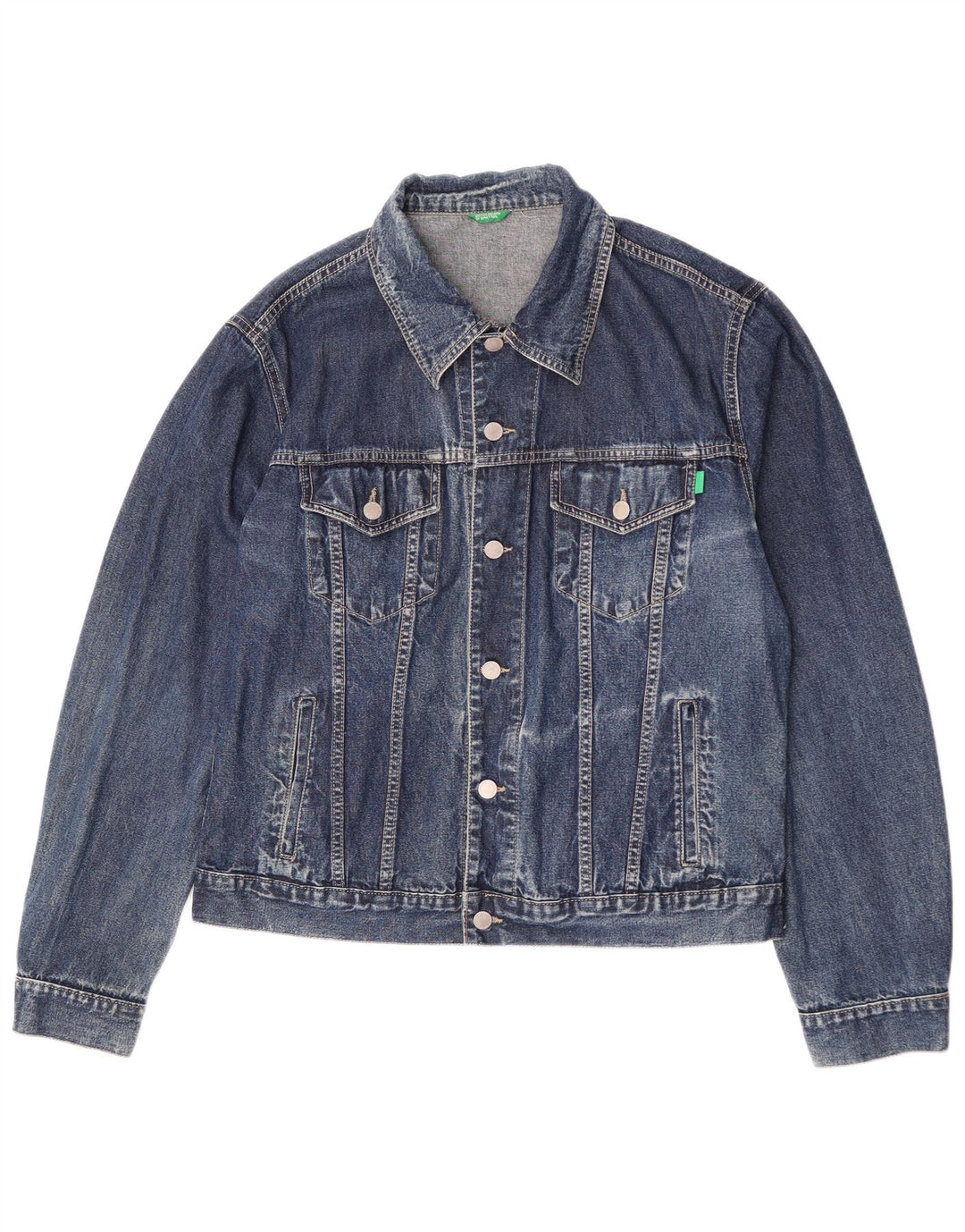 Benetton Herren Jeansjacke UK 42 XL Blaue Baumwolle