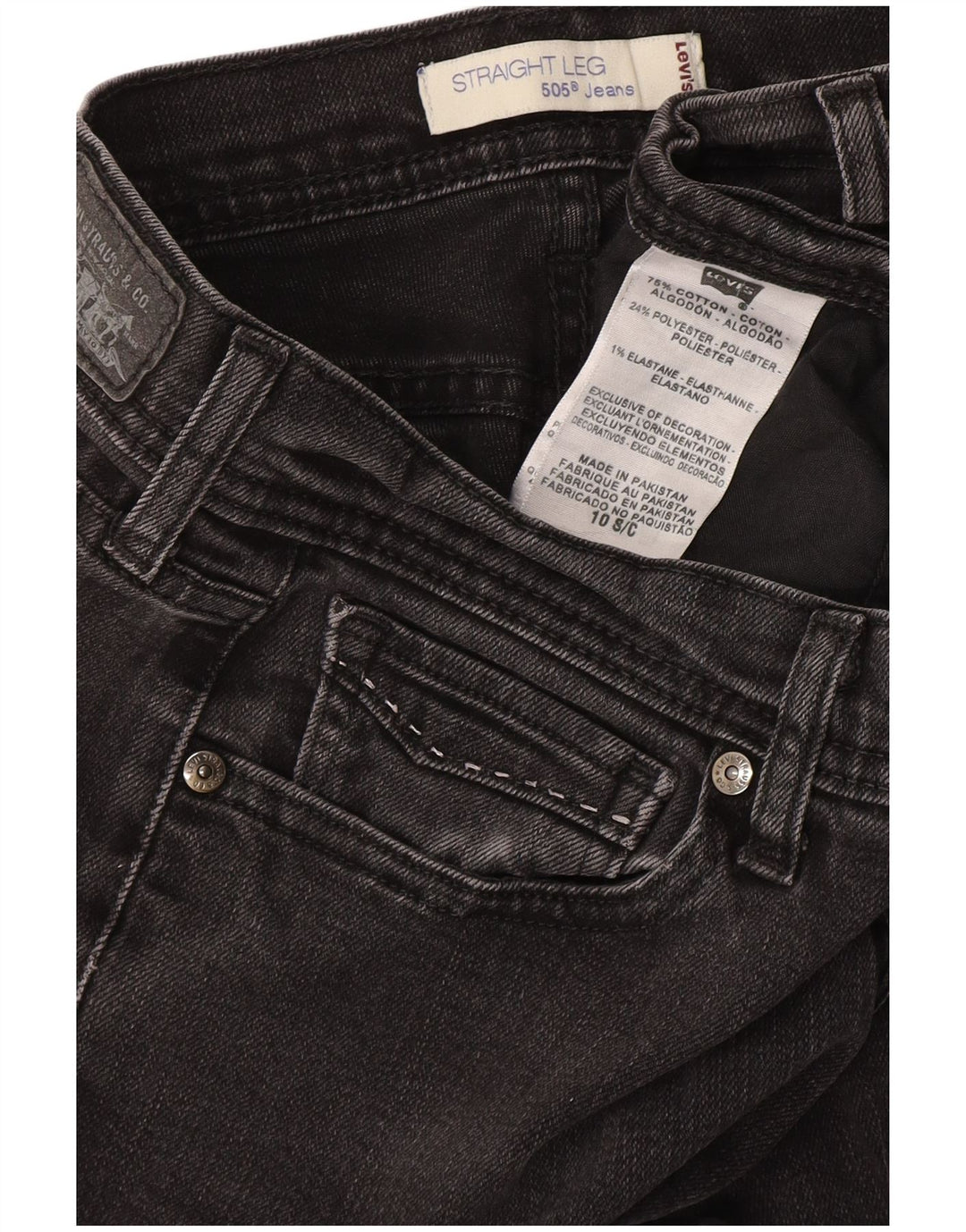 Levi's Girls 505 9-10 Years W27 L28 Grey Cotton