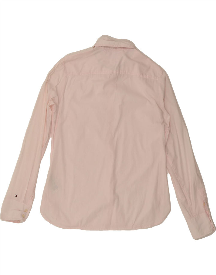 TOMMY HILFIGER Womens Stretch Shirt US 8 Medium Pink Cotton Vintage Tommy Hilfiger and Second-Hand Tommy Hilfiger from Messina Hembry 