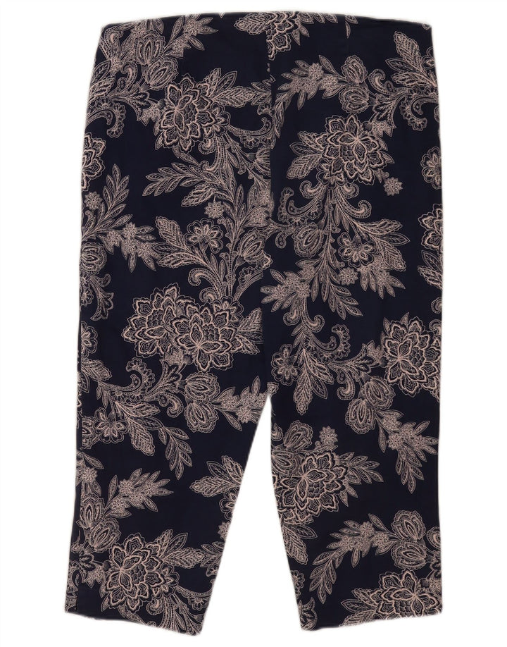 Marks & Spencer kvinders abstrakt mønster capri bukser UK 16 Large W34 L19