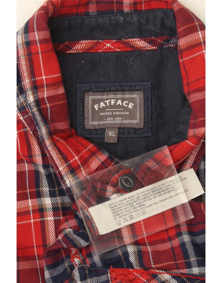 Fat Face Chemise Flanelle Homme XL Rouge Carreaux Coton