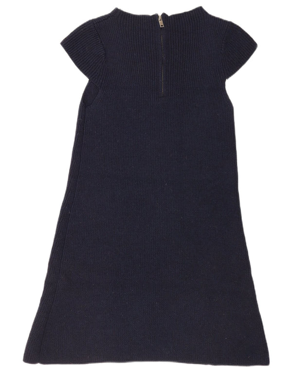 Cos Womens Short Sleeves Jumper Dress UK 8 Small Navy Blue Wool