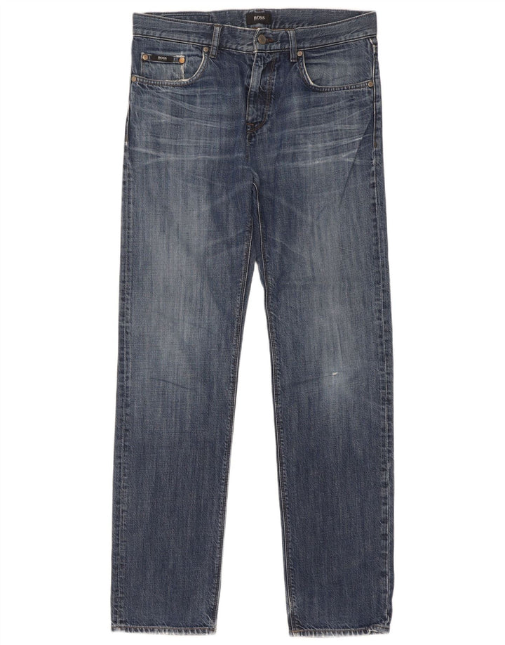 Jeans dritti da uomo Hugo Boss W32 L34 cotone blu
