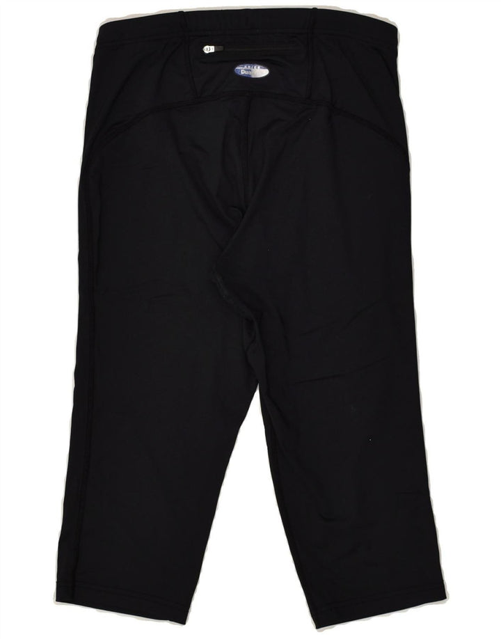 ASICS Womens Capri Tracksuit Trousers UK 12 Medium Black Polyester | Vintage Asics | Thrift | Second-Hand Asics | Used Clothing | Messina Hembry 