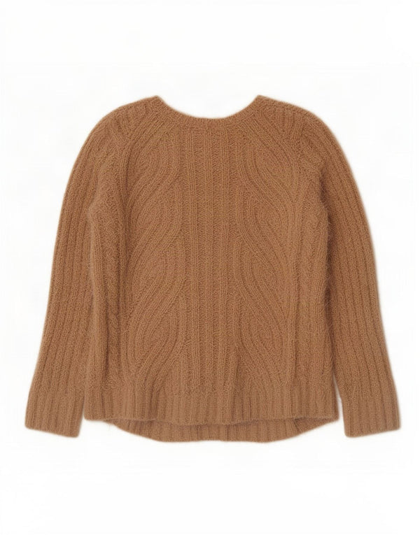 Maglione maglione con scollo a V da donna Marks & Spencer UK 12 Poliestere beige medio