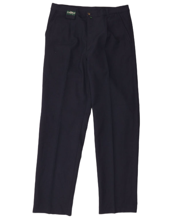 Chervo Mens Pegged Chino Trousers IT 50 Large W34 L33 Navy Blue Polyester