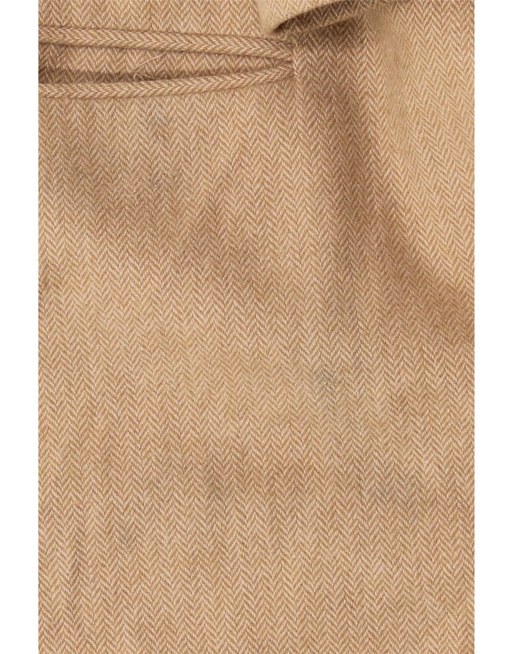 Marks & Spencer Damen Mantel UK 16 Large Beige Herringbone Wolle