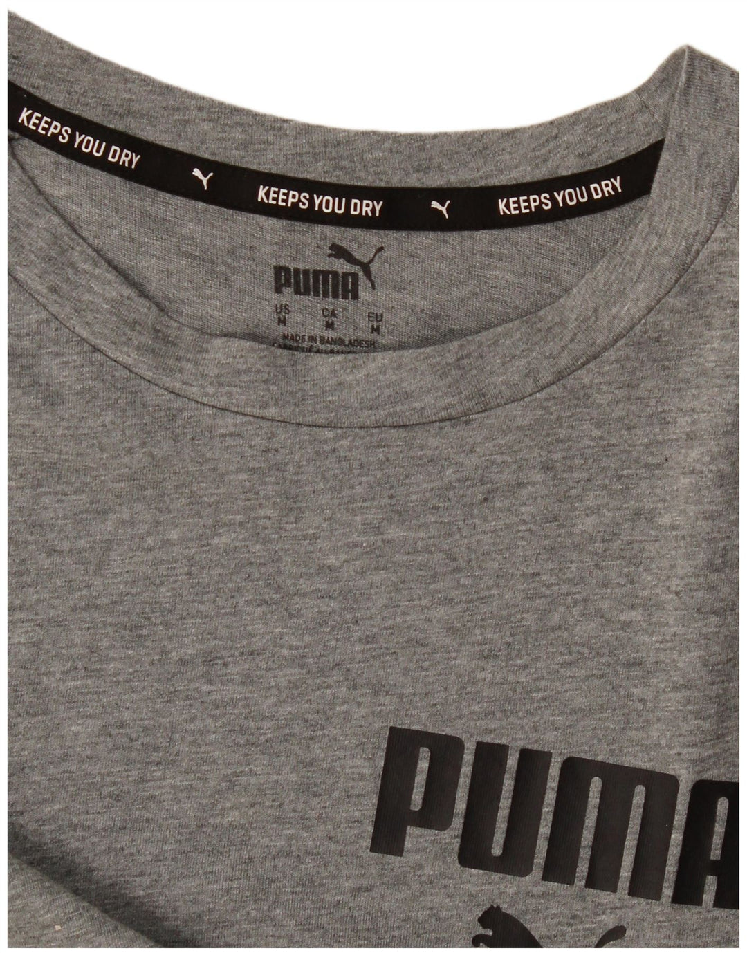 Puma Mens Graphic T-Shirt Top Medium Grey Flecked
