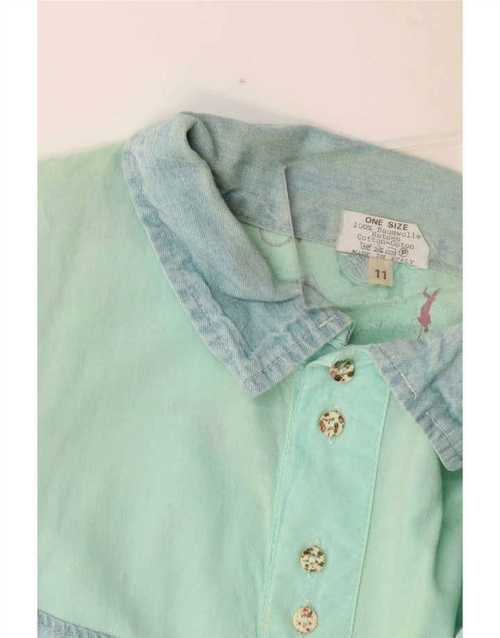 Chewan Chemise pull graphique pour homme, taille unique, turquoise, colour block