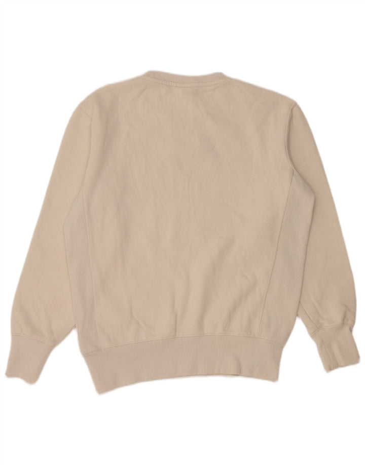 Superdry Mens Graphic Sweatshirt Jumper Medium Off White Cotton