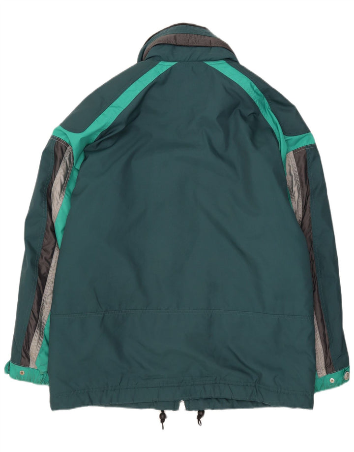 Ellesse Mens Hooded Windbreaker Jacket UK 38 Medium Green Colourblock