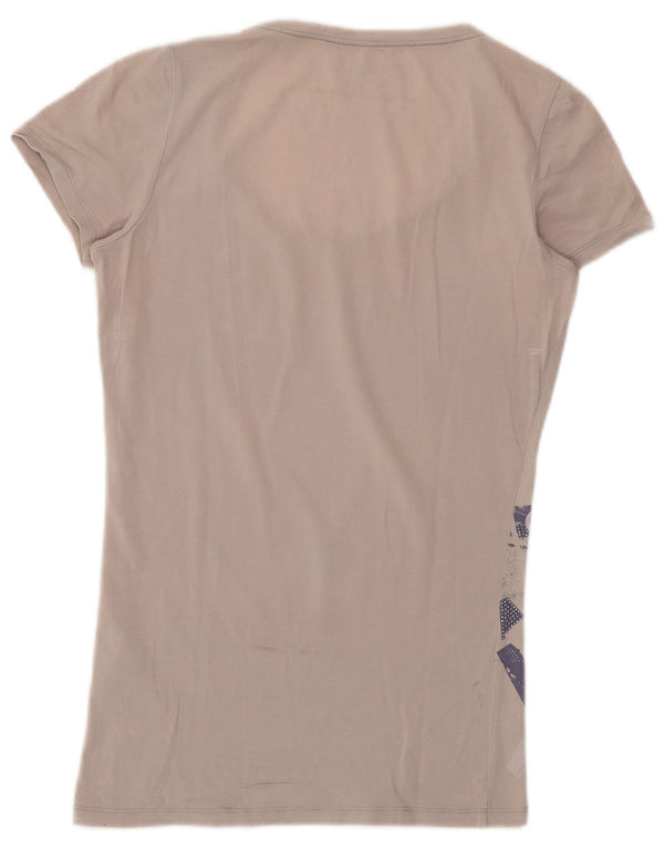 T-shirt grafica da donna Guess UK 6 XS in cotone grigio