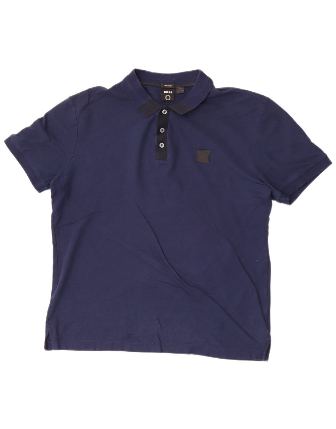 Hugo Boss Mens Polo Shirt Large Navy Blue Cotton