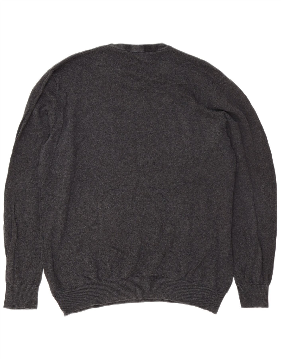 Jack & Jones Mens V-Neck Jumper Sweater XL Grey Cotton