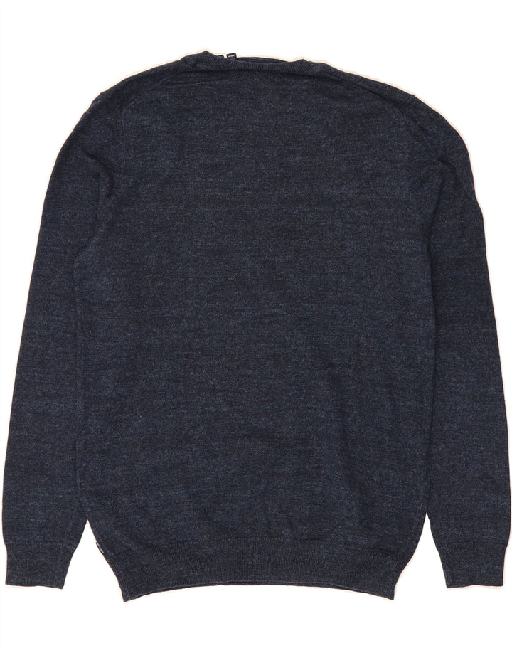 SUPERDRY Mens Crew Neck Jumper Sweater Small Navy Blue Cotton Vintage Superdry and Second-Hand Superdry from Messina Hembry 