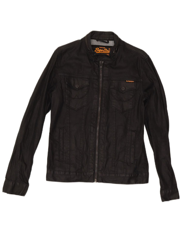Jaqueta jeans masculina Superdry UK 36 pequeno algodão preto