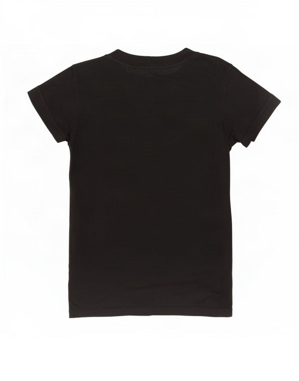 Adidas Damen Grafik T-Shirt Top UK 10 Small Schwarz Baumwolle
