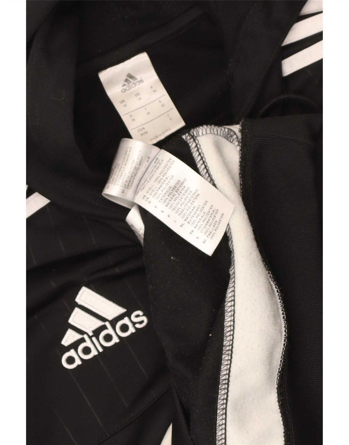 Maglione con cappuccio grafico da uomo Adidas, poliestere color block medio nero