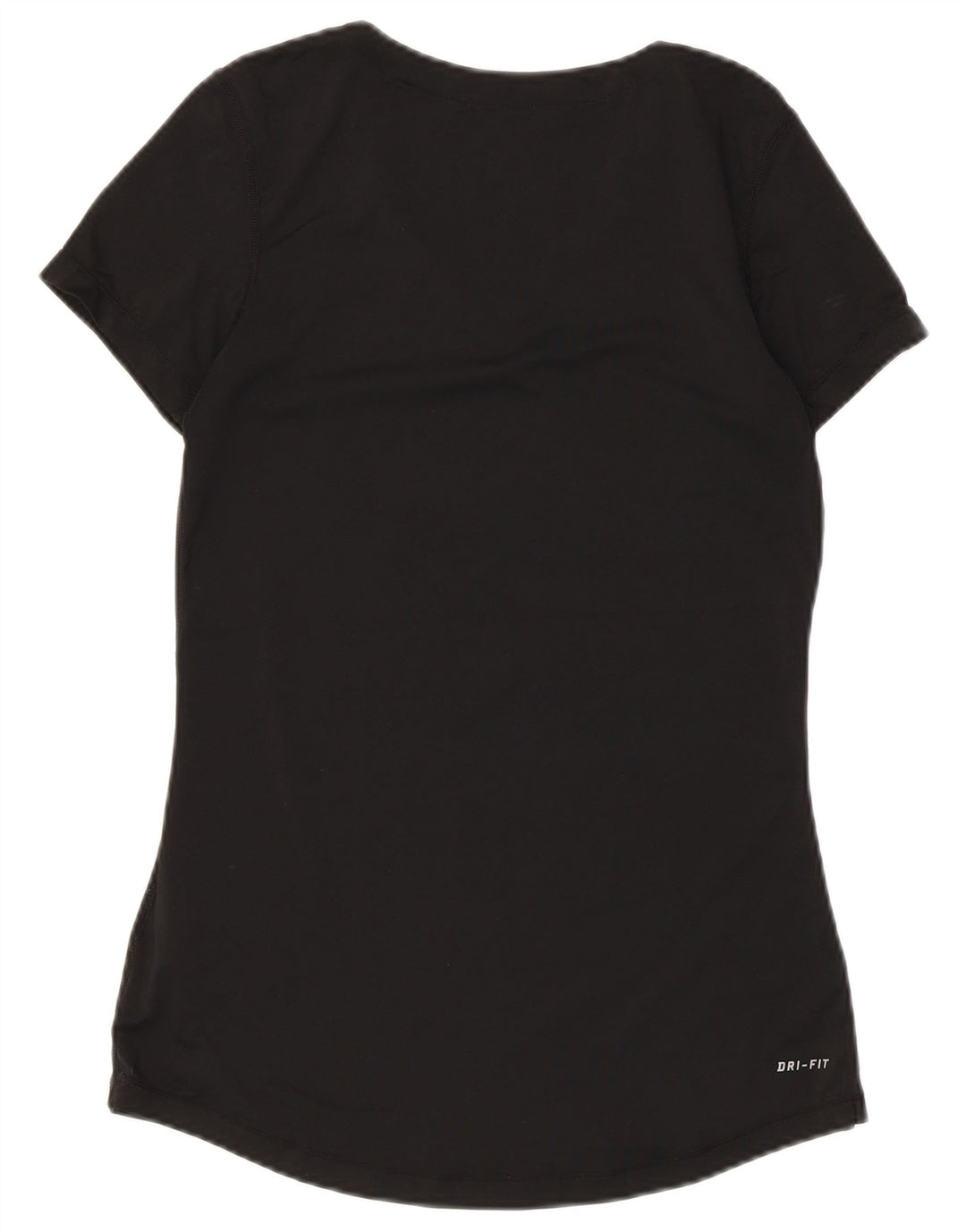 Nike Womens Dri Fit T-Shirt Top UK 12 Medium Black Polyester