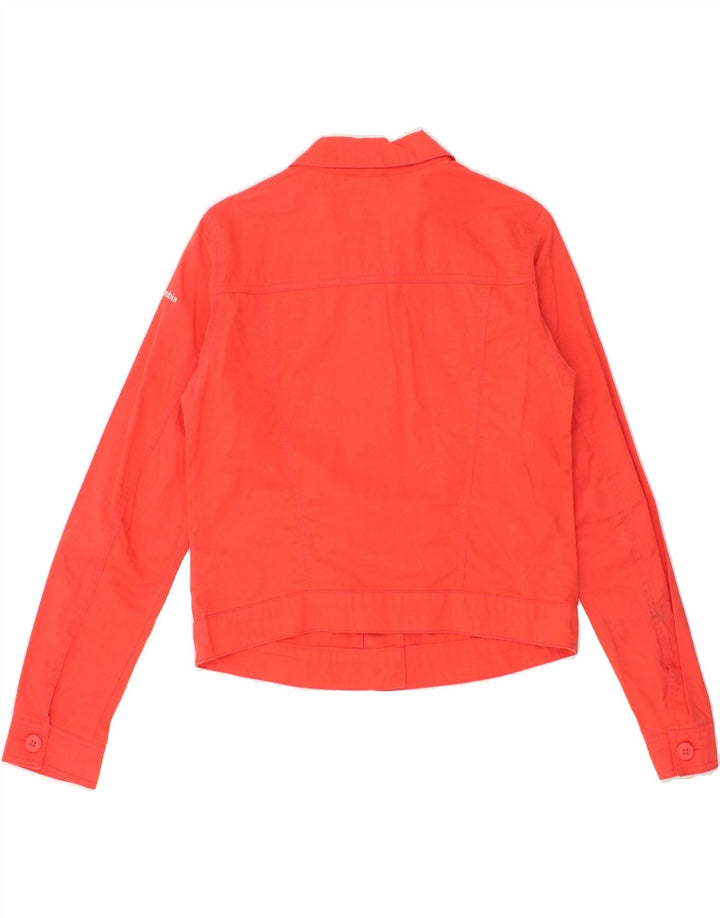 COLUMBIA Womens Crop Bomber Jacket UK 10 Small Red Cotton Vintage Columbia and Second-Hand Columbia from Messina Hembry 