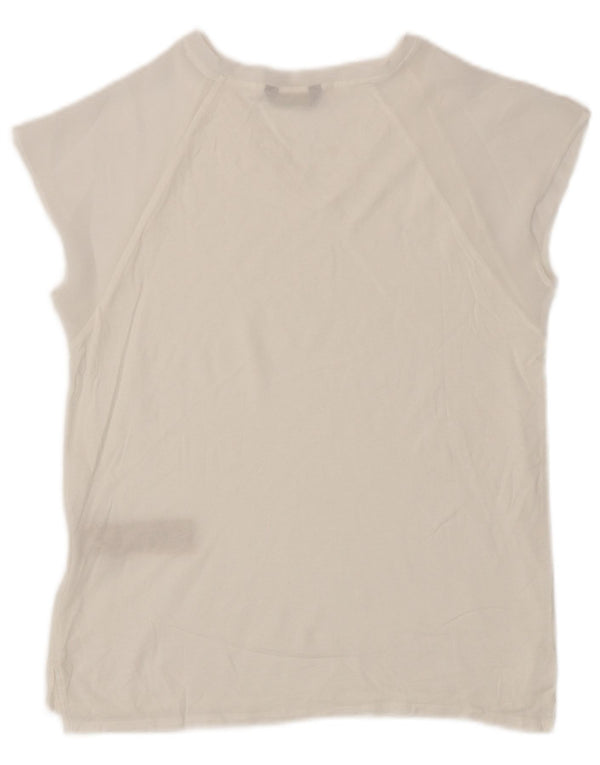T-shirt da donna Massimo Dutti Top UK 10 Small Lyocell bianco