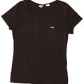 Levi's Dame T-Shirt Top UK 12 Medium Sort Bomuld
