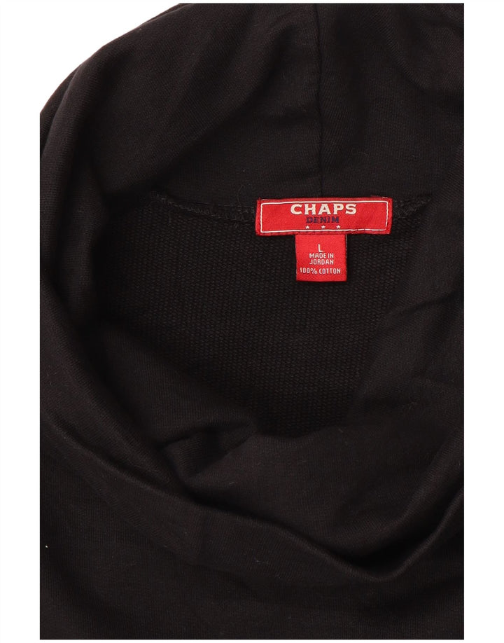 Chaps Womens Roll Neck Sweatshirt Jumper UK 16 Large Black Cotton