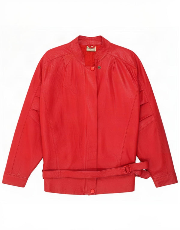 Vintage Womens Leather Jacket UK 16 Large Red