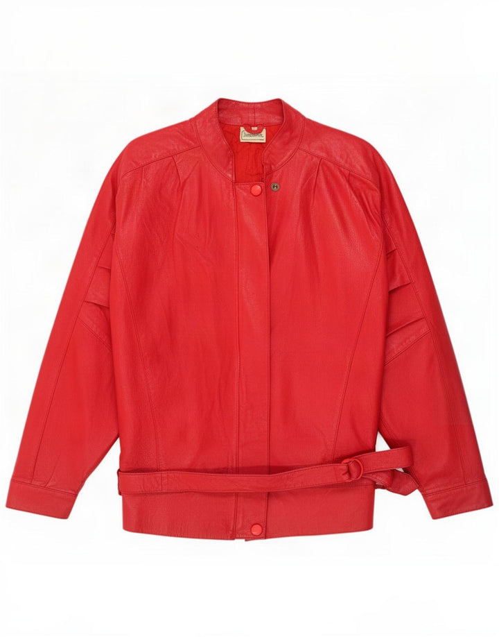 Vintage Womens Leather Jacket UK 16 Large Red