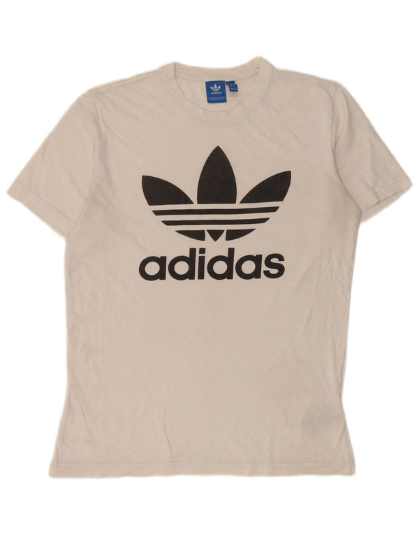 T-shirt grafica da uomo Adidas Top in cotone bianco medio