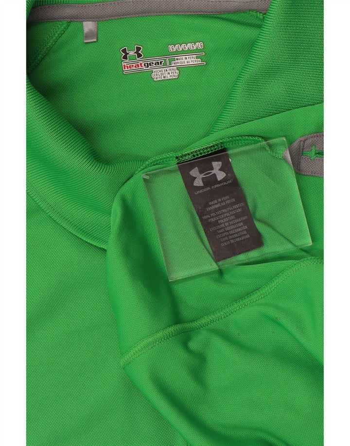 UNDER ARMOUR Mens Heat Gear Polo Shirt Large Green Polyester