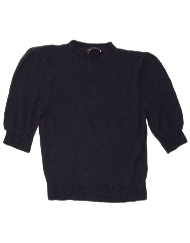 Marks & Spencer Womens Crew Neck Jumper Sweater UK 12 Medium Navy Blue