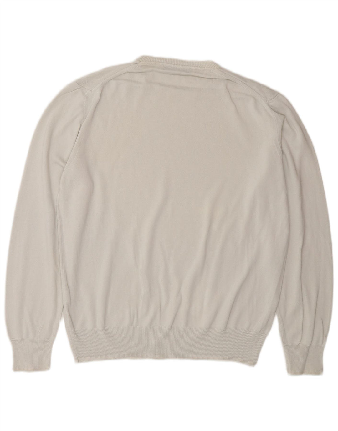 ZARA Mens Crew Neck Jumper Sweater Large White Cotton