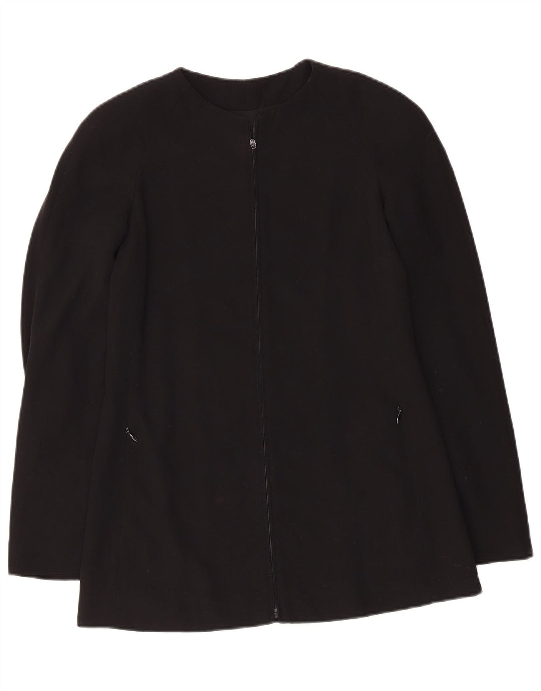 Giorgio Armani Womens Full Zip Blazer Jacket IT 38 XS Black Virgin Wool