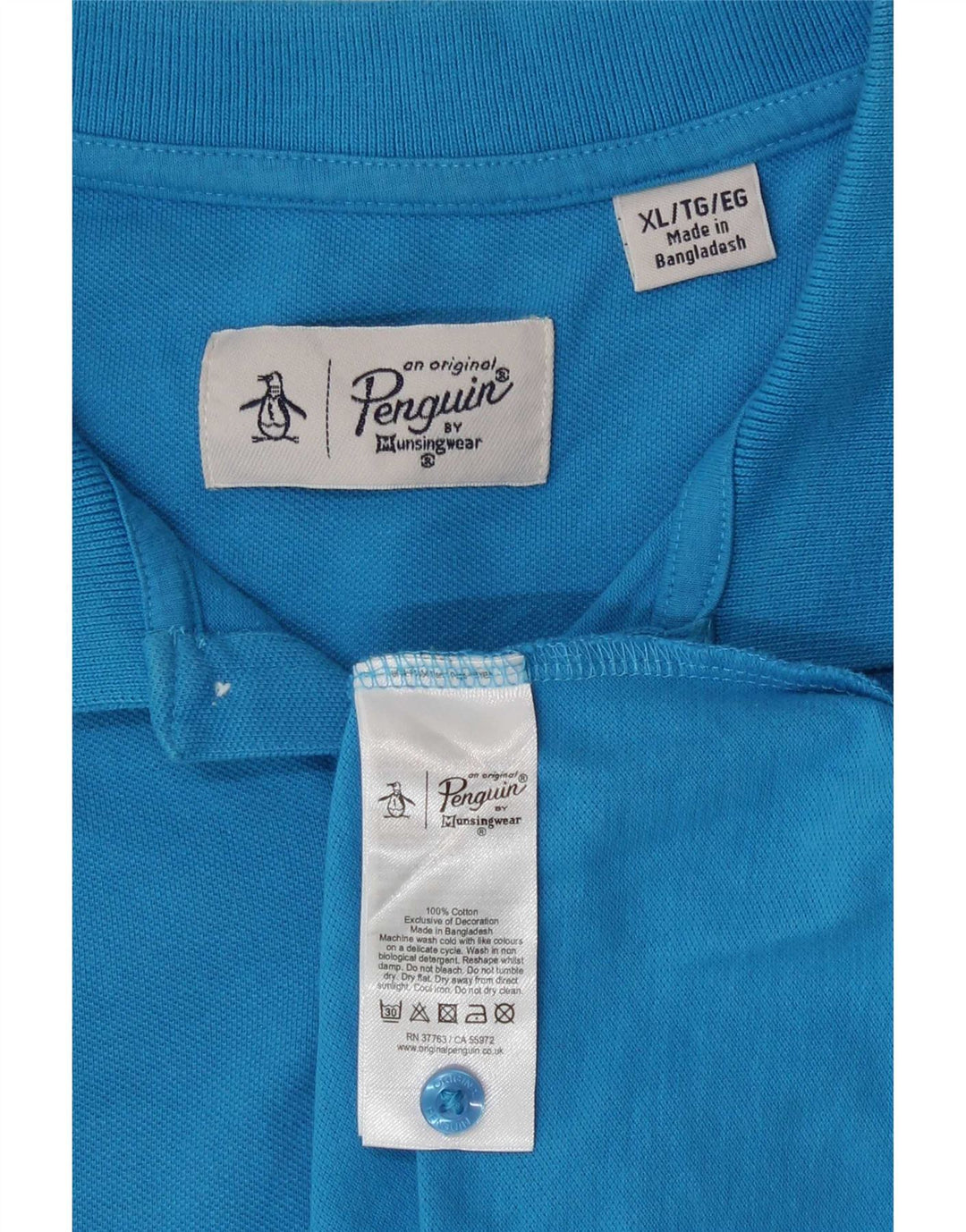 Penguin Mens Polo Shirt XL Blue Cotton