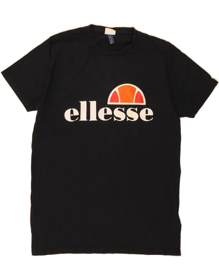 ELLESSE Mens Graphic T-Shirt Top Medium Black Cotton Vintage Ellesse and Second-Hand Ellesse from Messina Hembry 