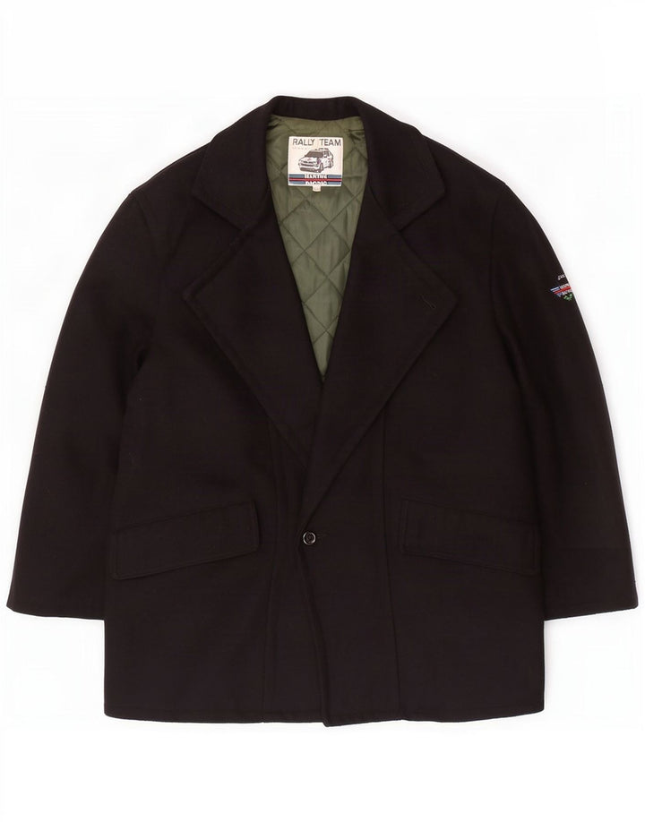 Sobretudo masculino vintage IT 52 XL lã azul marinho