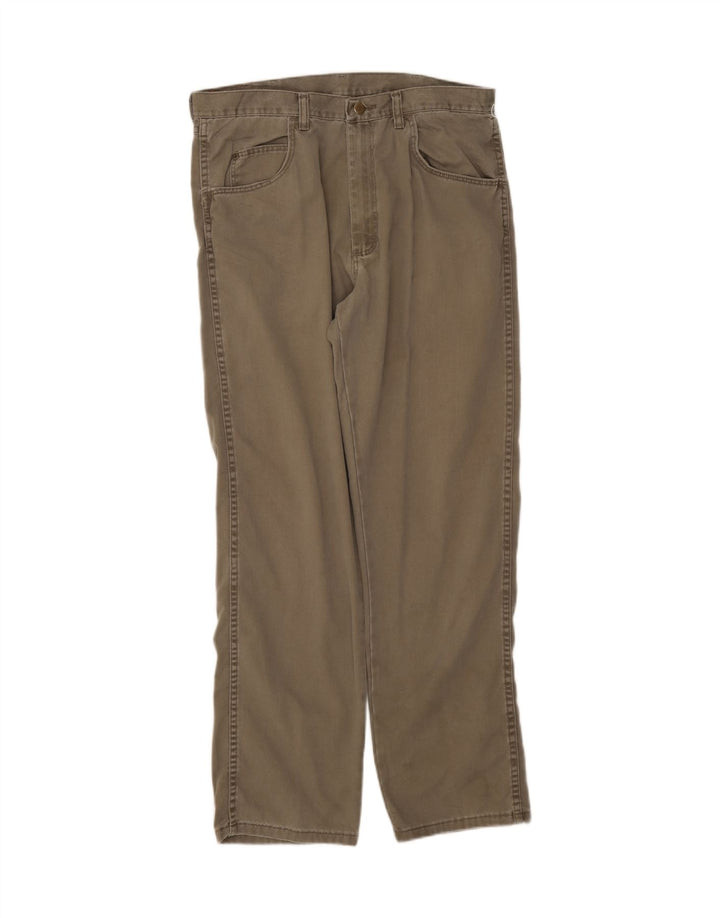 WRANGLER Mens Straight Casual Trousers W36 L32 Brown Cotton Vintage Wrangler and Second-Hand Wrangler from Messina Hembry 