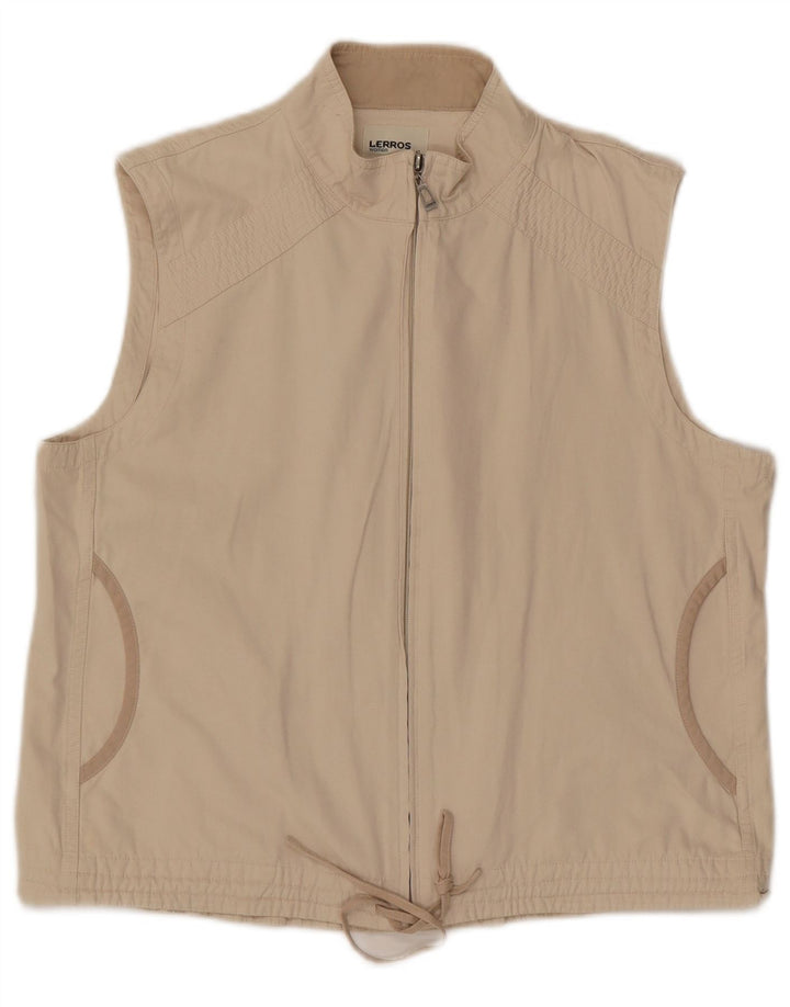 Lerros Womens Gilet IT 42 Medium Beige Cotton