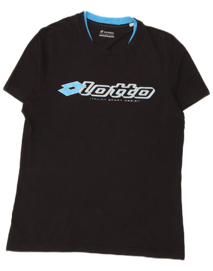 LOTTO Herren-T-Shirt mit Grafik, mittelgroß, Schwarz