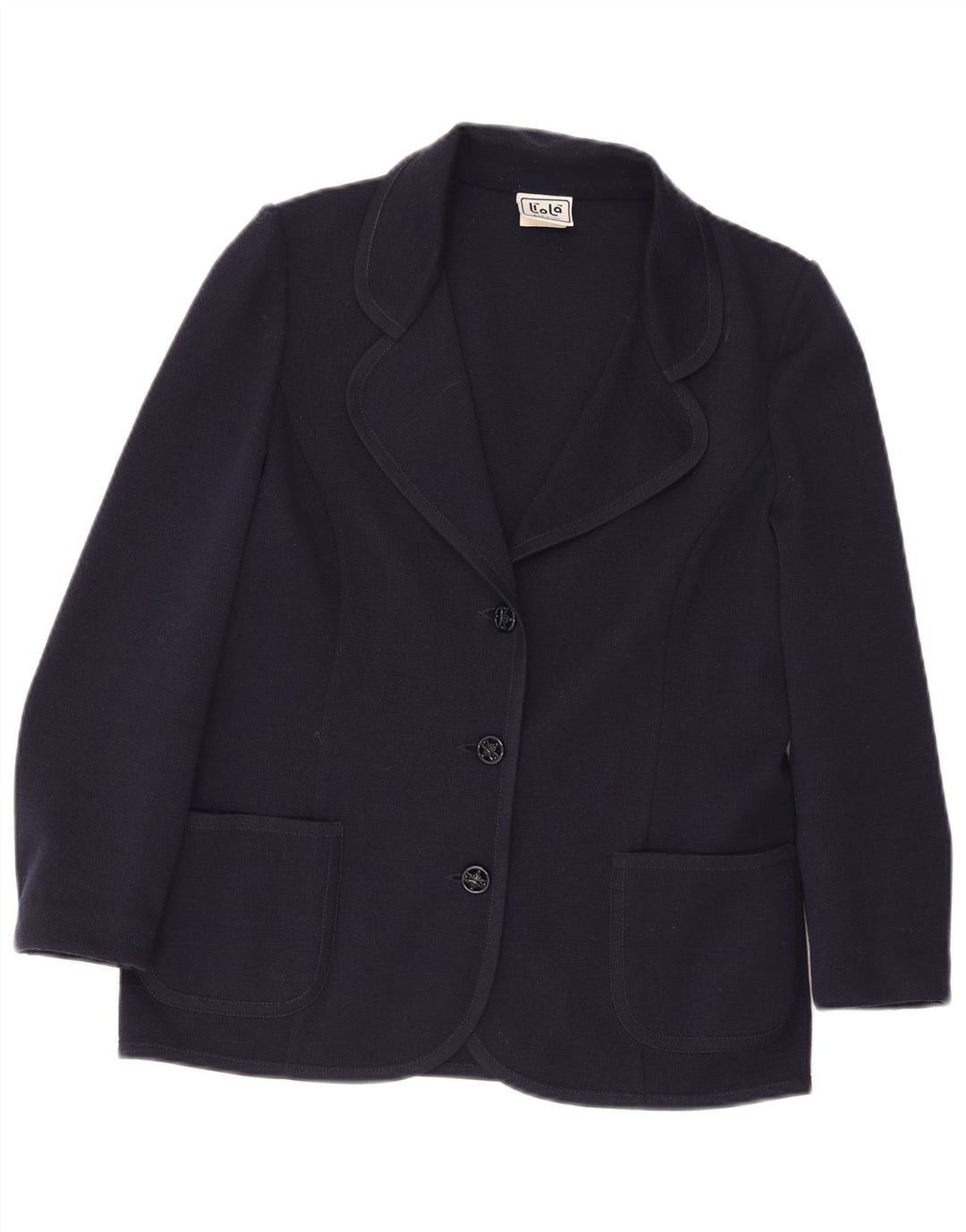 Liola Veste Blazer 3 Boutons Femme UK 38 Laine Bleu Marine Moyen
