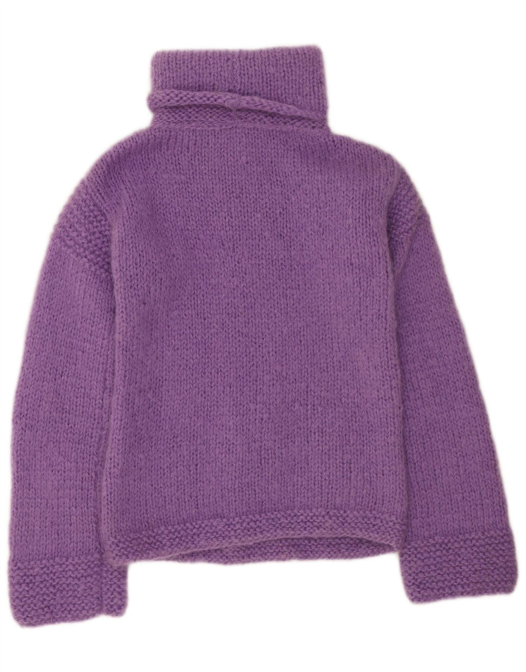 Vintage Womens Roll Neck Jumper Sweater UK 12 Medium Purple Wool