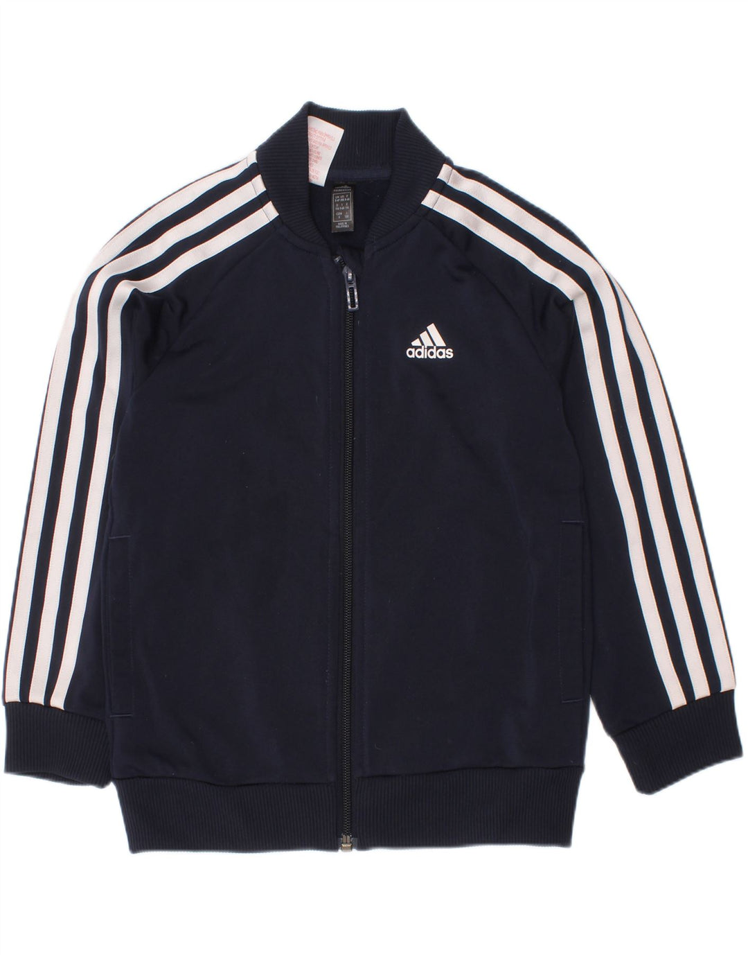 Adidas Boys Tracksuit Top Jacket 5-6 Years Navy Blue Polyester