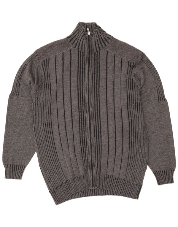 Pulover cardigan cu fermoar complet Engbers pentru bărbați UK 44 XL bumbac gri