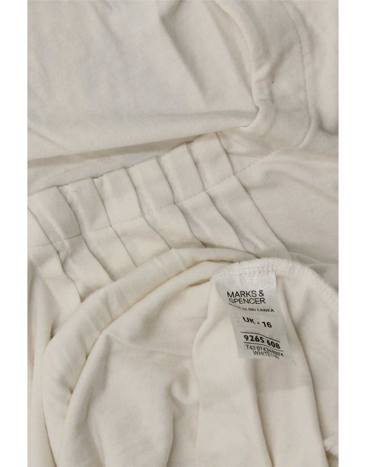 Marks & Spencer Womens T-Shirt Top UK 16 Large White Viscose